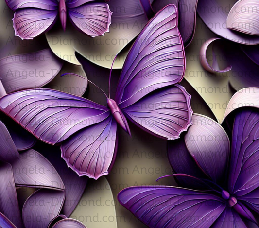 3D Purple Butterflies