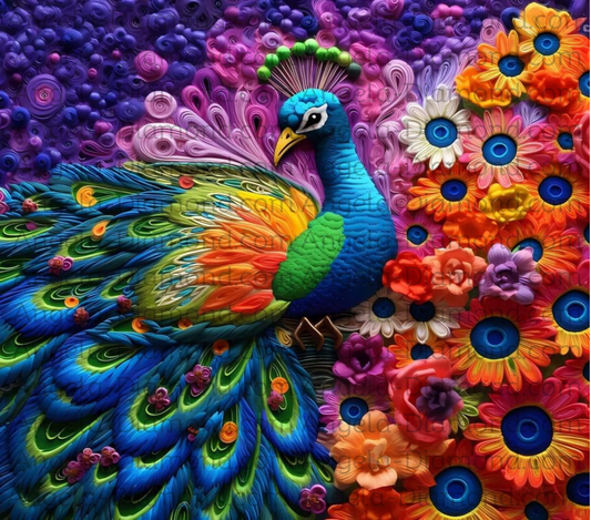 3D Rainbow Peacock