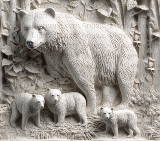 3D White Mama Bear
