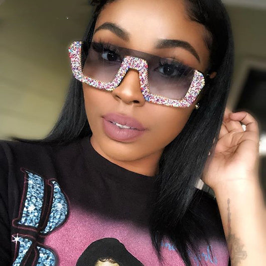 Rhinestone Square Sunglasses