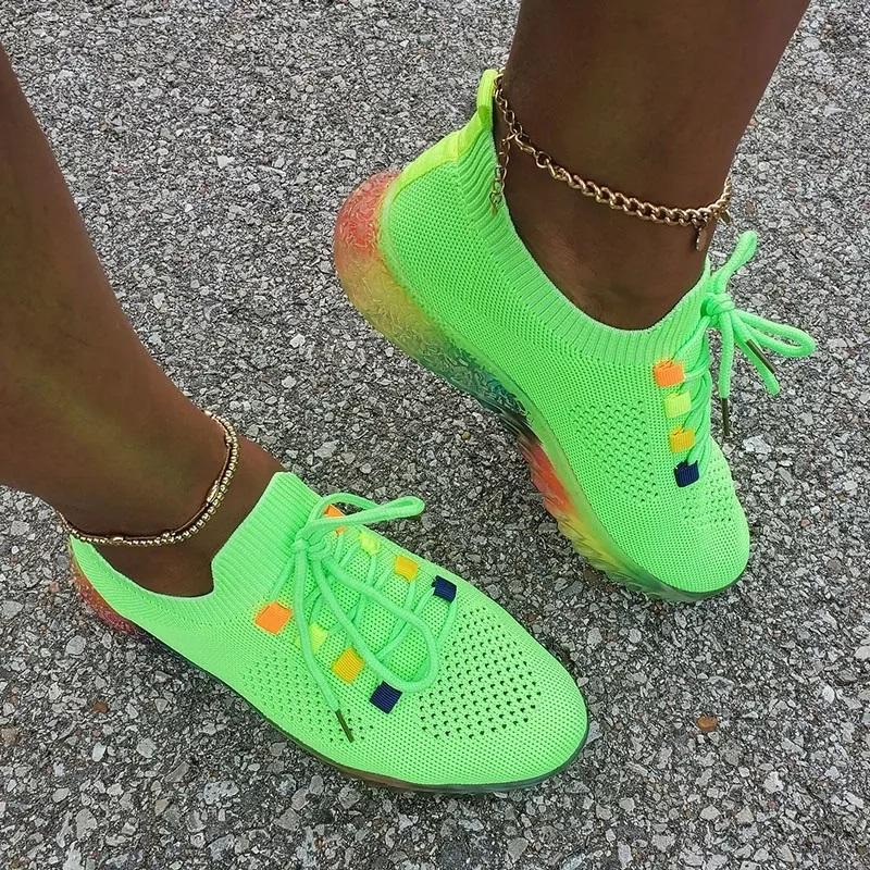 Candy color cross-lace sneakers