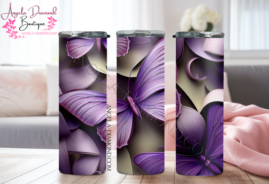 3D Purple Butterflies