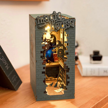 DIY Book Nook Wooden Miniature Doll House Light For Bookshelf Insert