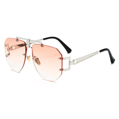 Metal frameless sunglasses women sunglasses