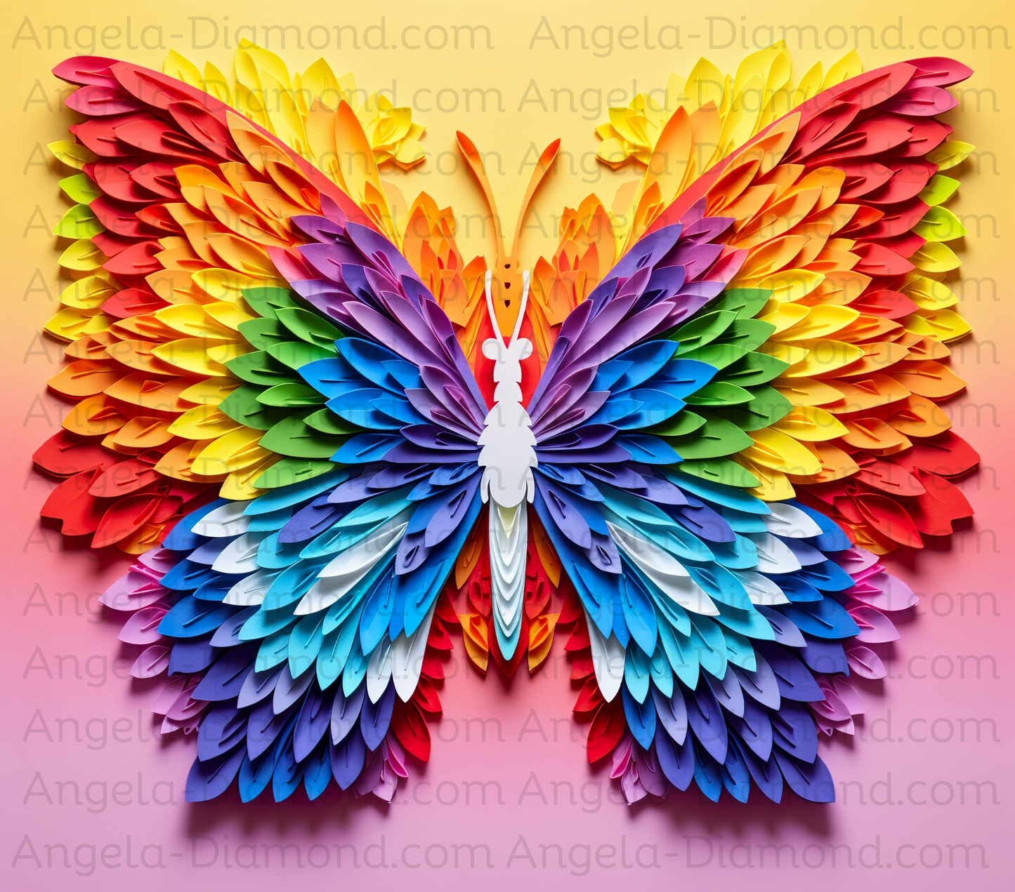 Papercraft Design Rainbow Butterfly