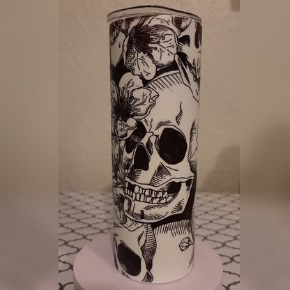 Skulls Matte Finish Glow in the Dark Tumbler