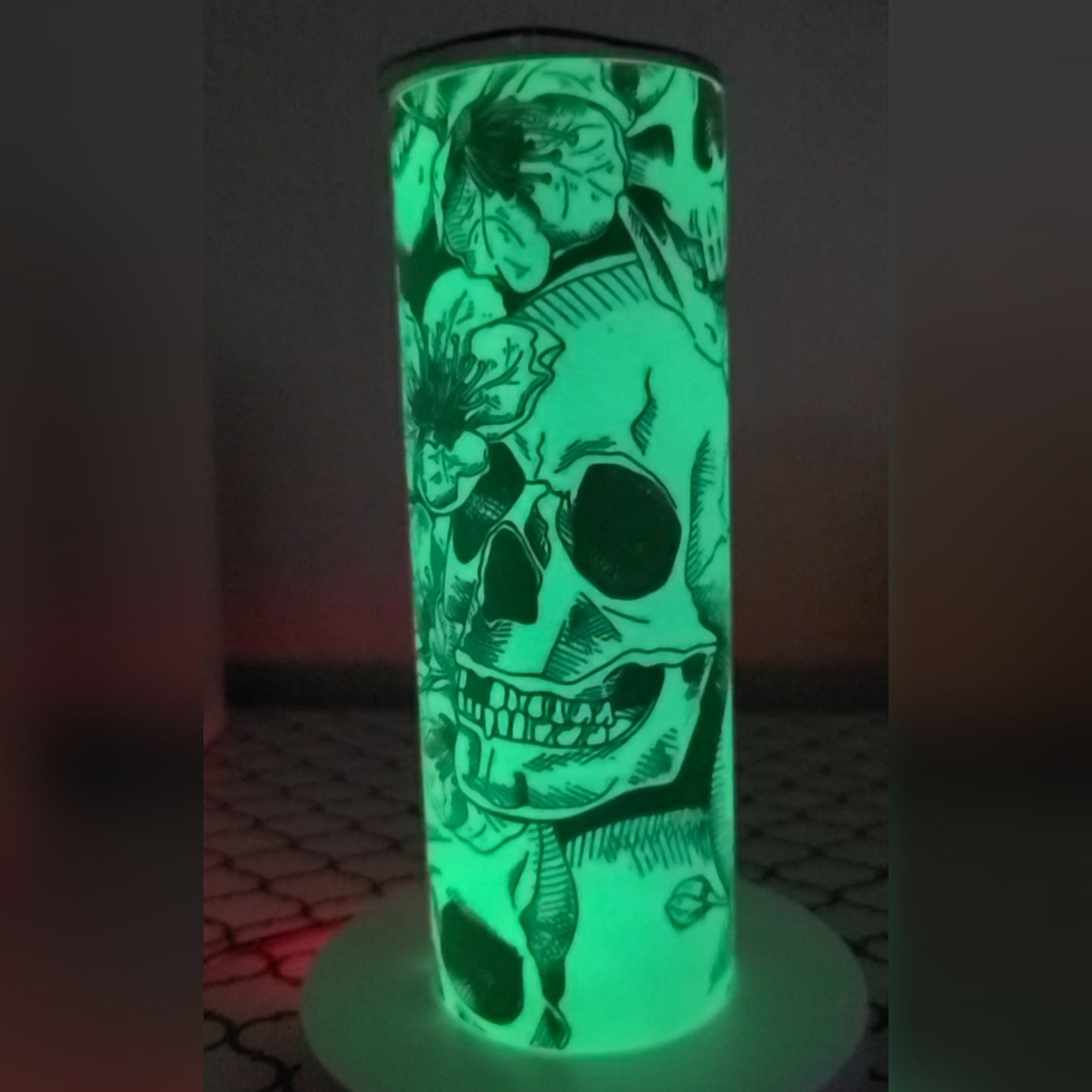 Skulls Matte Finish Glow in the Dark Tumbler