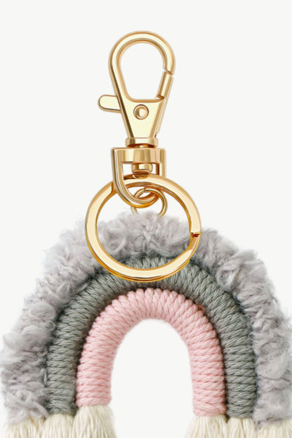 Fringe Trim Rainbow Key Chain